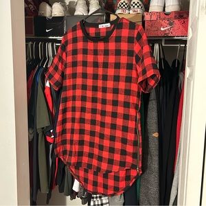 Red & Black Zipper Flannel